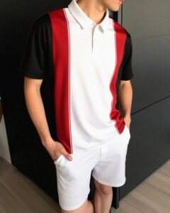 Camisa polo de bloques de color estilo universitario y cómoda