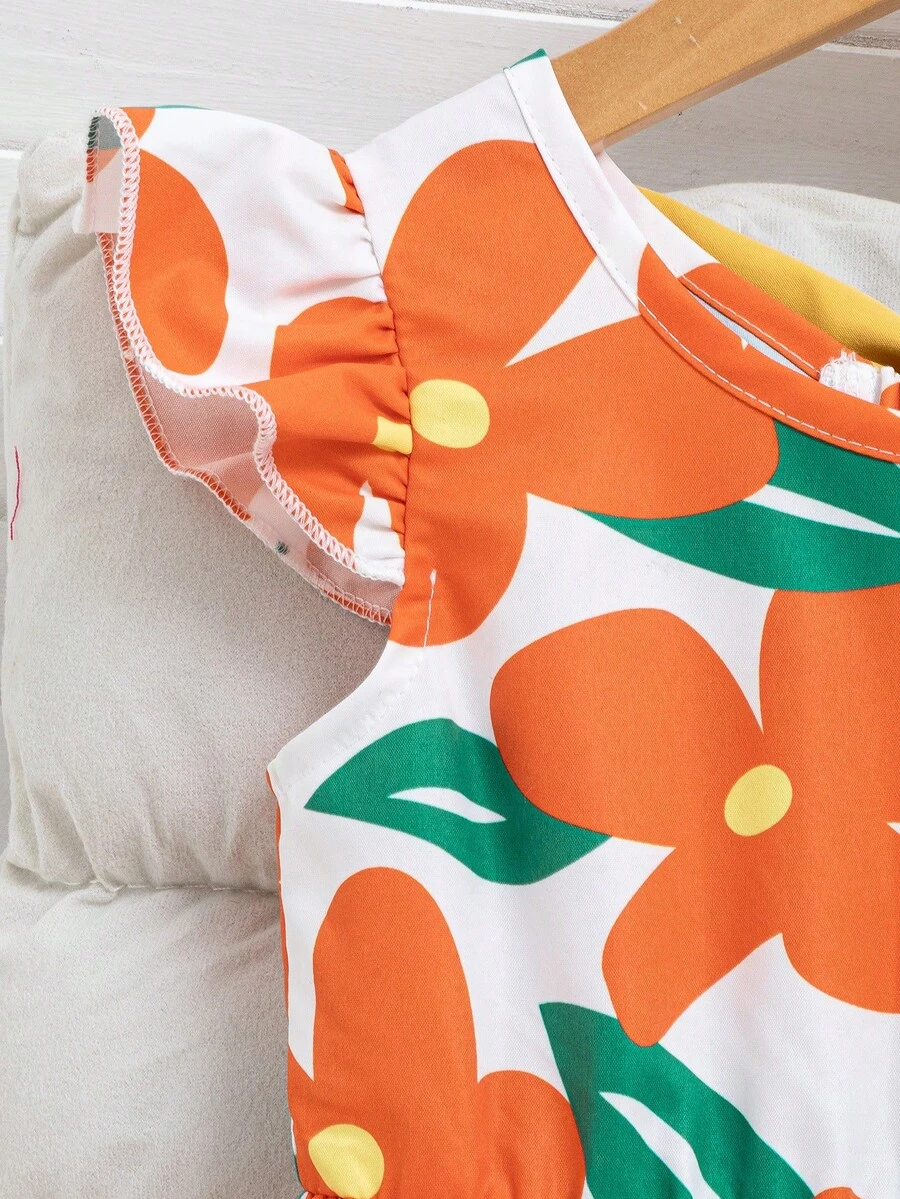 Vestido casual elegante con cuello redondo y mangas abullonadas - Imagen 2