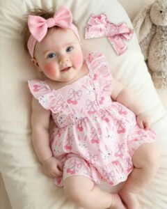 Conjunto de vestido a cuadros rosa con estampado de fresa de dibujos animados