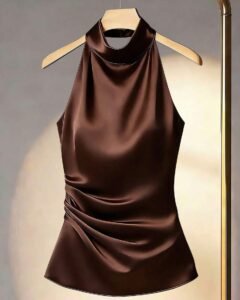 Blusa elegante de verano con cuello halter