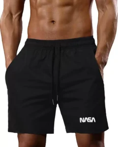 Pantalones cortos casuales con cordón y gráfico de letras