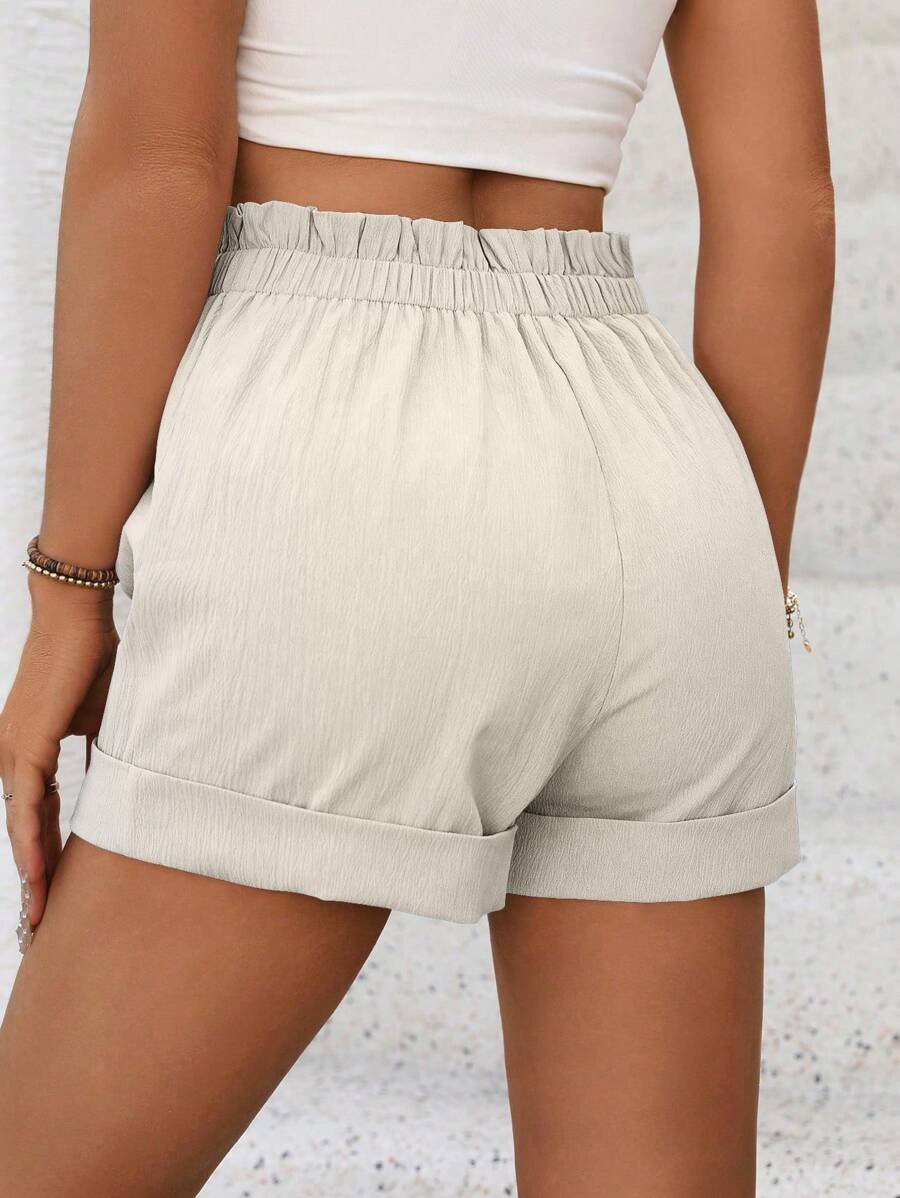 Pantalones cortos sencillos y casuales con volantes - Imagen 3