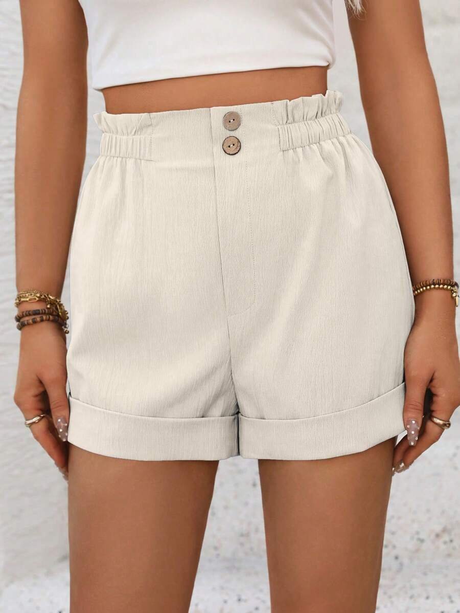 Pantalones cortos sencillos y casuales con volantes - Imagen 2