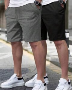 Pantalones cortos casuales de seda de leche con bolsillos sueltos