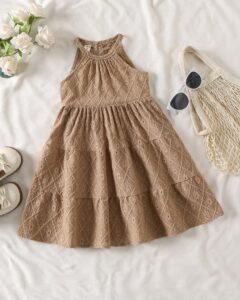 Vestido casual de verano para niña con estampado de batik