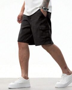 Pantalones cortos deportivos para adolescentes con estilo fresco y holgado y múltiples bolsillos
