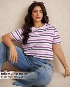 Camiseta corta de verano con bloques de color y rayas