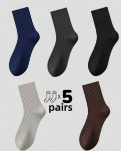 10 pares de calcetines de pierna gruesos a rayas para hombre