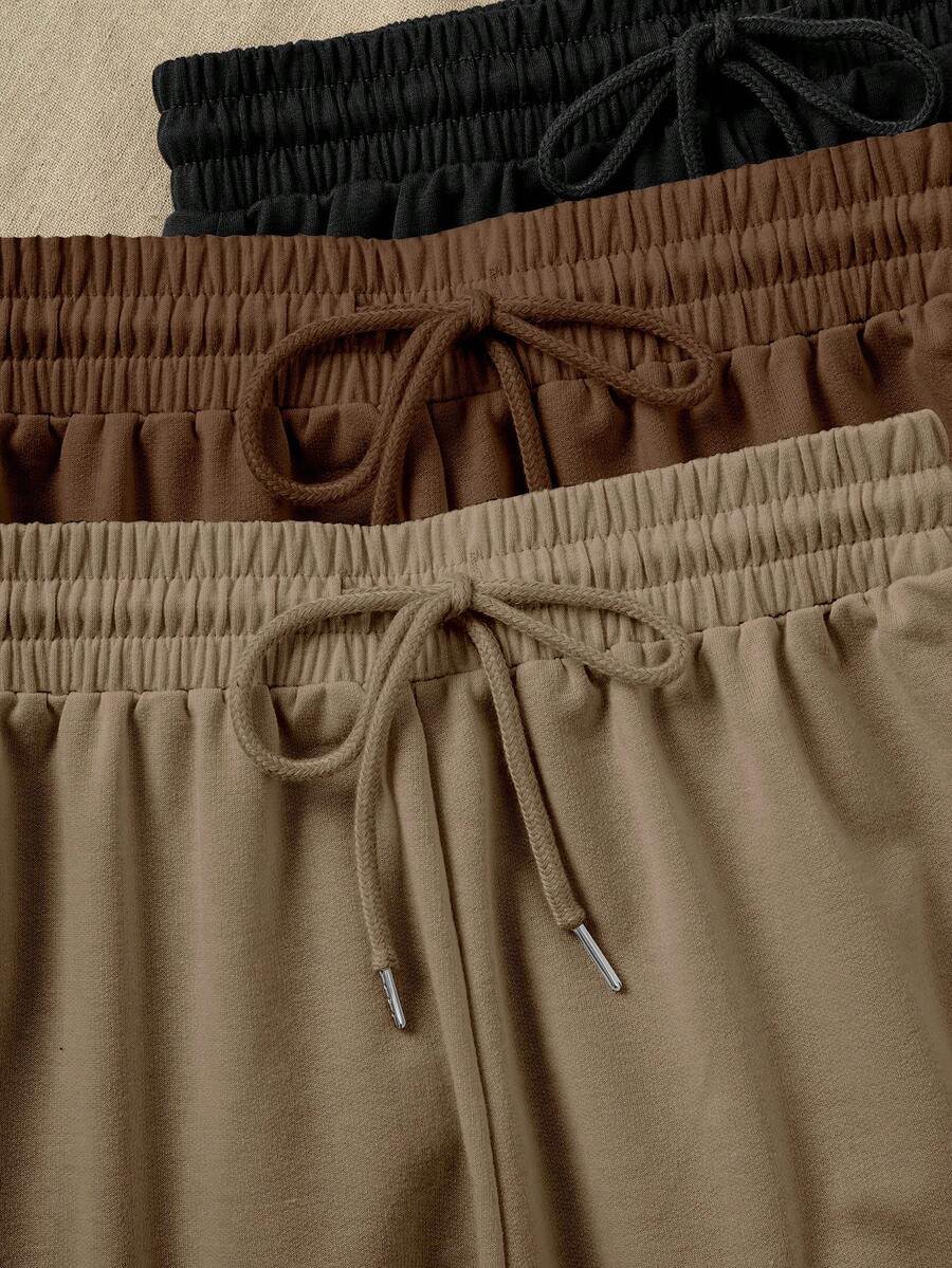 Pantalones cortos deportivos casuales de cintura elástica y cordón - Imagen 2