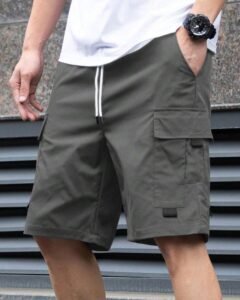Pantalones cortos de trabajo con bolsillo y cordón en la cintura