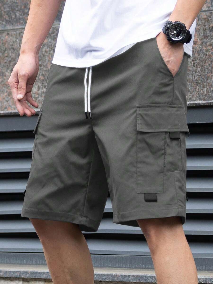 Pantalones cortos de trabajo con bolsillo y cordón en la cintura