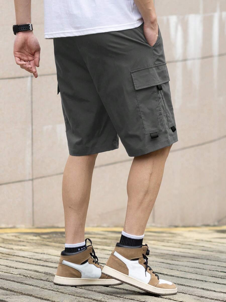 Pantalones cortos de trabajo con bolsillo y cordón en la cintura - Imagen 3