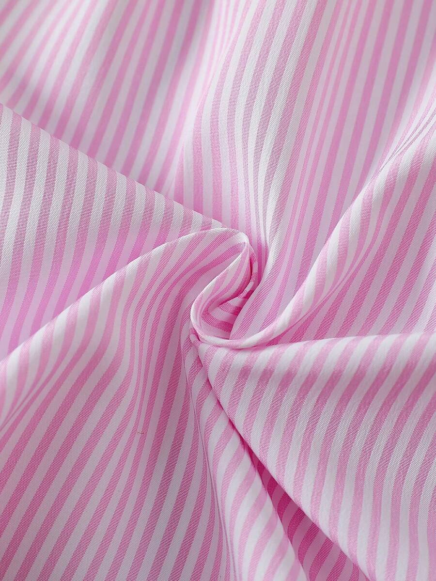 Pantalones cortos de cintura media-alta con rayas irregulares - Imagen 3