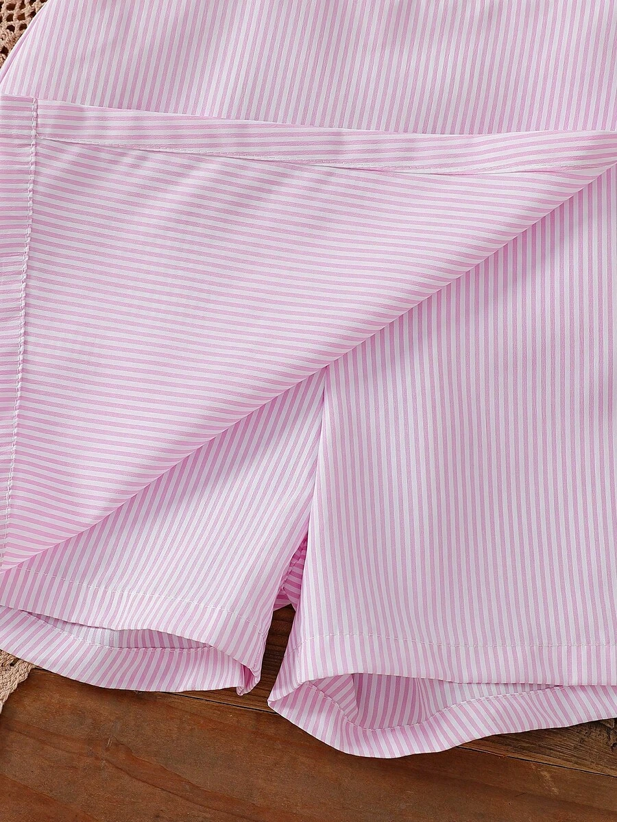 Pantalones cortos de cintura media-alta con rayas irregulares - Imagen 2