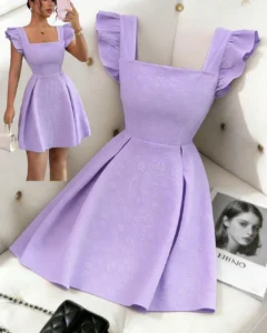 Vestido elegante de oficina de línea A con textura floral,