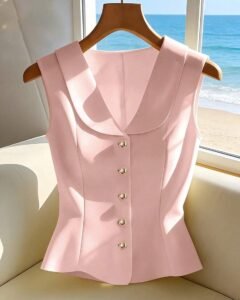 Blusa sin mangas elegante de verano para mujeres