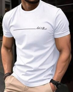 Camiseta blanca de cuello redondo con gráfico de Nueva York
