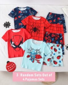 Pijama de punto suave y ajustado con estampado de araña