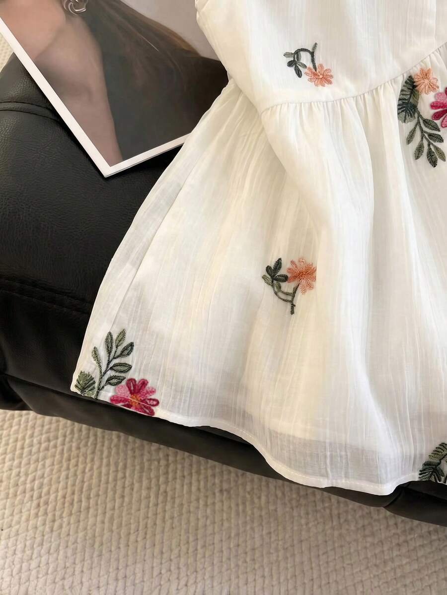 Blusa sin mangas de gasa con estampado floral y corte A - Imagen 2