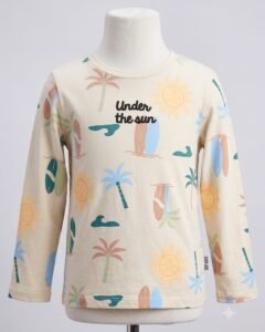 Playera manga larga estampado tabla de surf