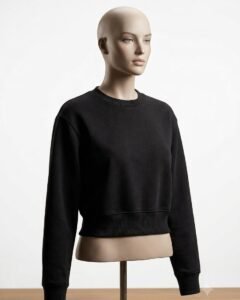 Sudadera Básica cuello redondo Negra