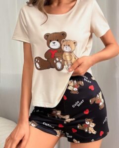 Conjunto De Pijama Con Estampado De Oso