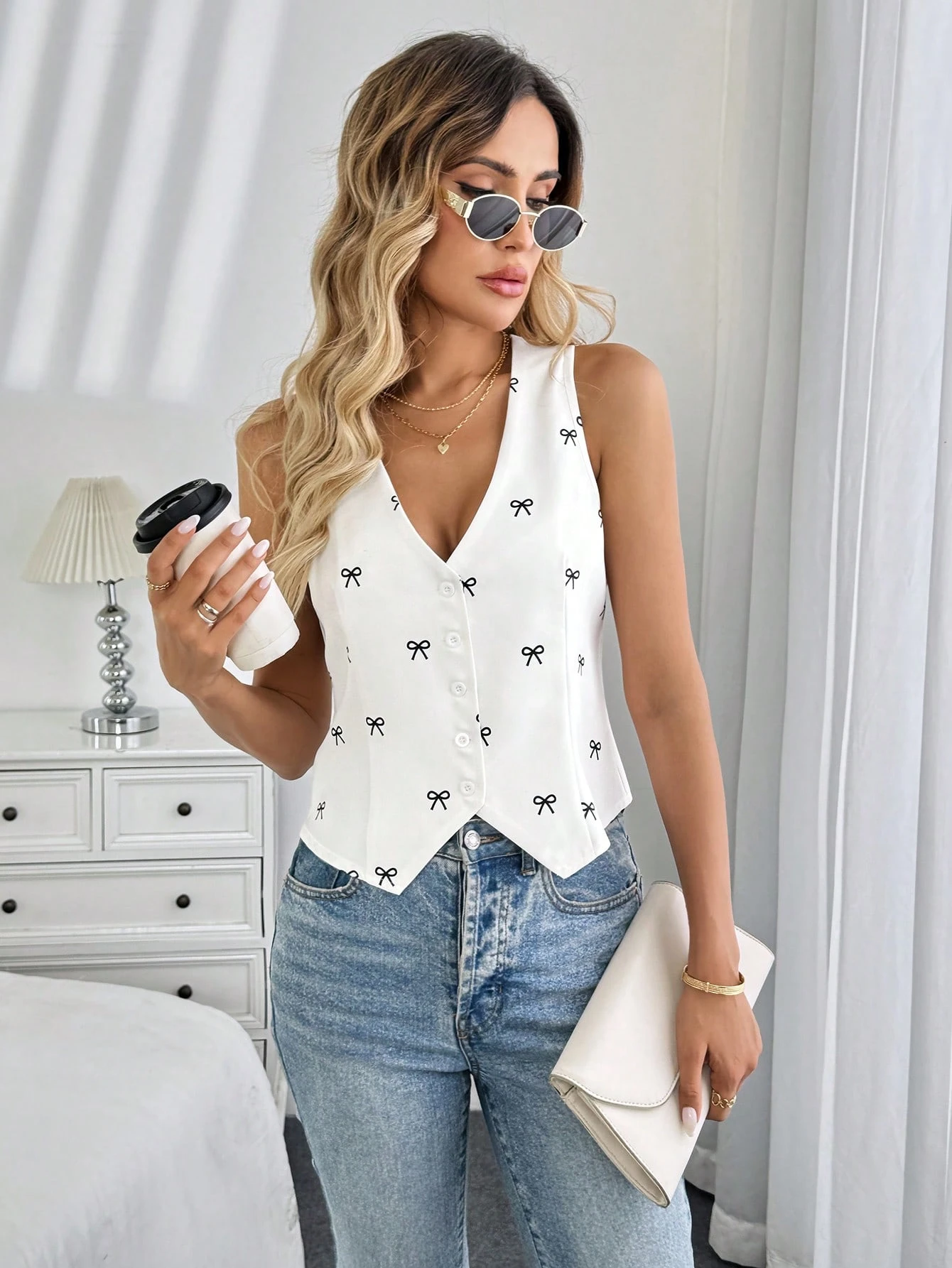 Blusa estampado de leopardo de estilo vintage - Imagen 3