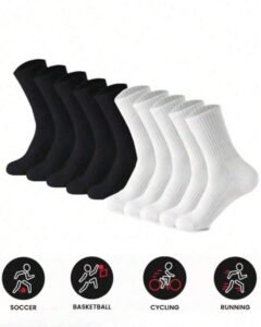 Calcetines deportivos ajustados en negro y blanco