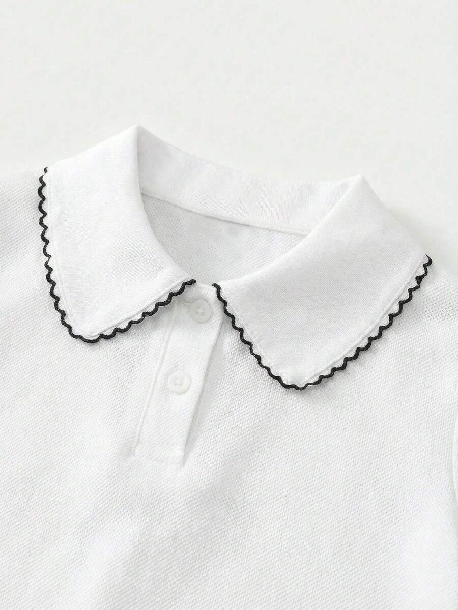 Camiseta polo de manga corta de verano para niñas pequeñas - Imagen 2