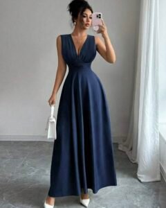 Vestido plisado elegante para mujer, adecuado para fiesta de noche