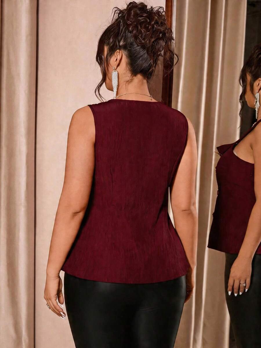 Blusa de vestir con cuello y ajuste ceñido para mujer - Imagen 3