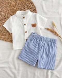 Conjunto de ropa de estilo caballero de manga corta