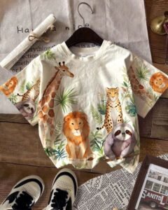 Top informal minimalista con estampado para niño