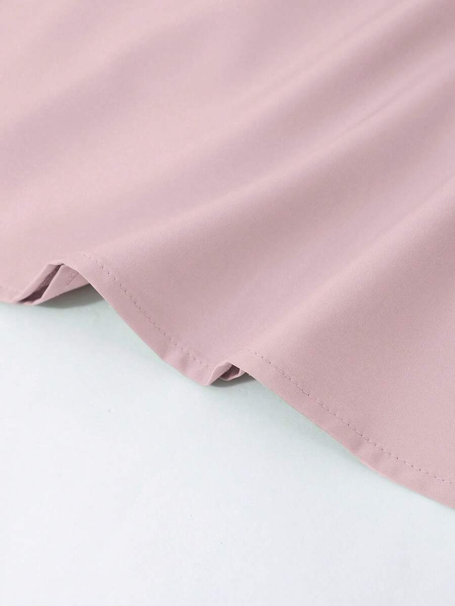 Vestido de tirantes de unicolor con diseño plisado de moda - Imagen 2
