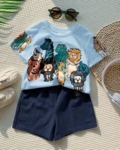 Top de punto holgado para niño pequeño, estilo casual y sencillo