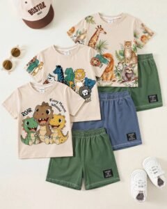 Camiseta de manga corta cómoda con gráfico de dibujos animados