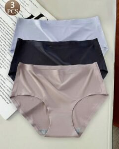 Bragas triangulares sexys de unicolor de cintura media de seda de hielo