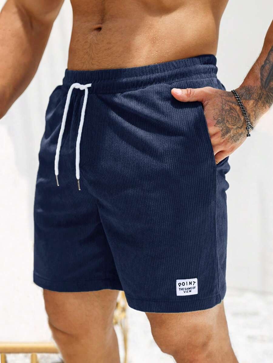 Pantalones cortos holgados con detalle de parche con letras