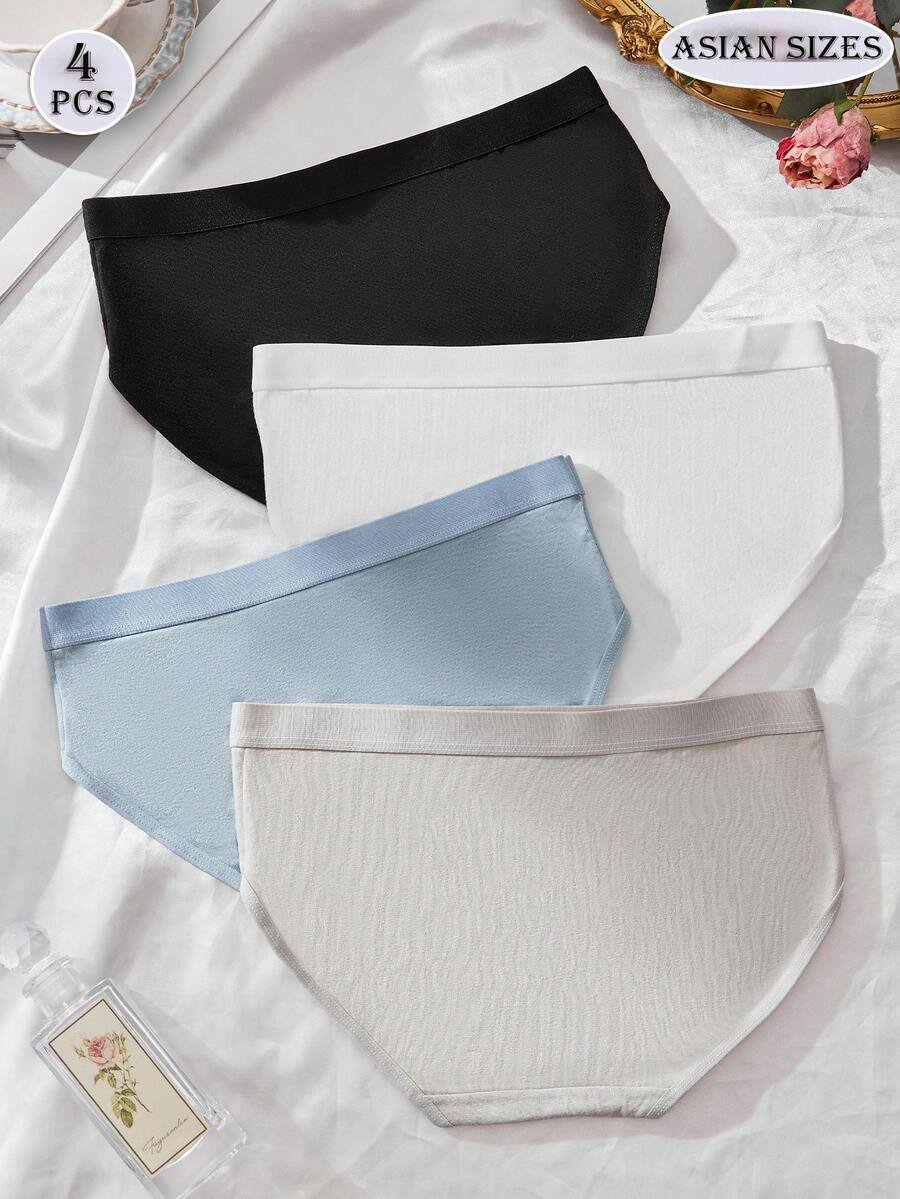 Bragas de unicolor para mujer, de algodón puro estilo japonés - Imagen 3