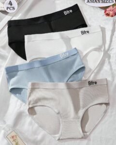 Bragas de unicolor para mujer, de algodón puro estilo japonés