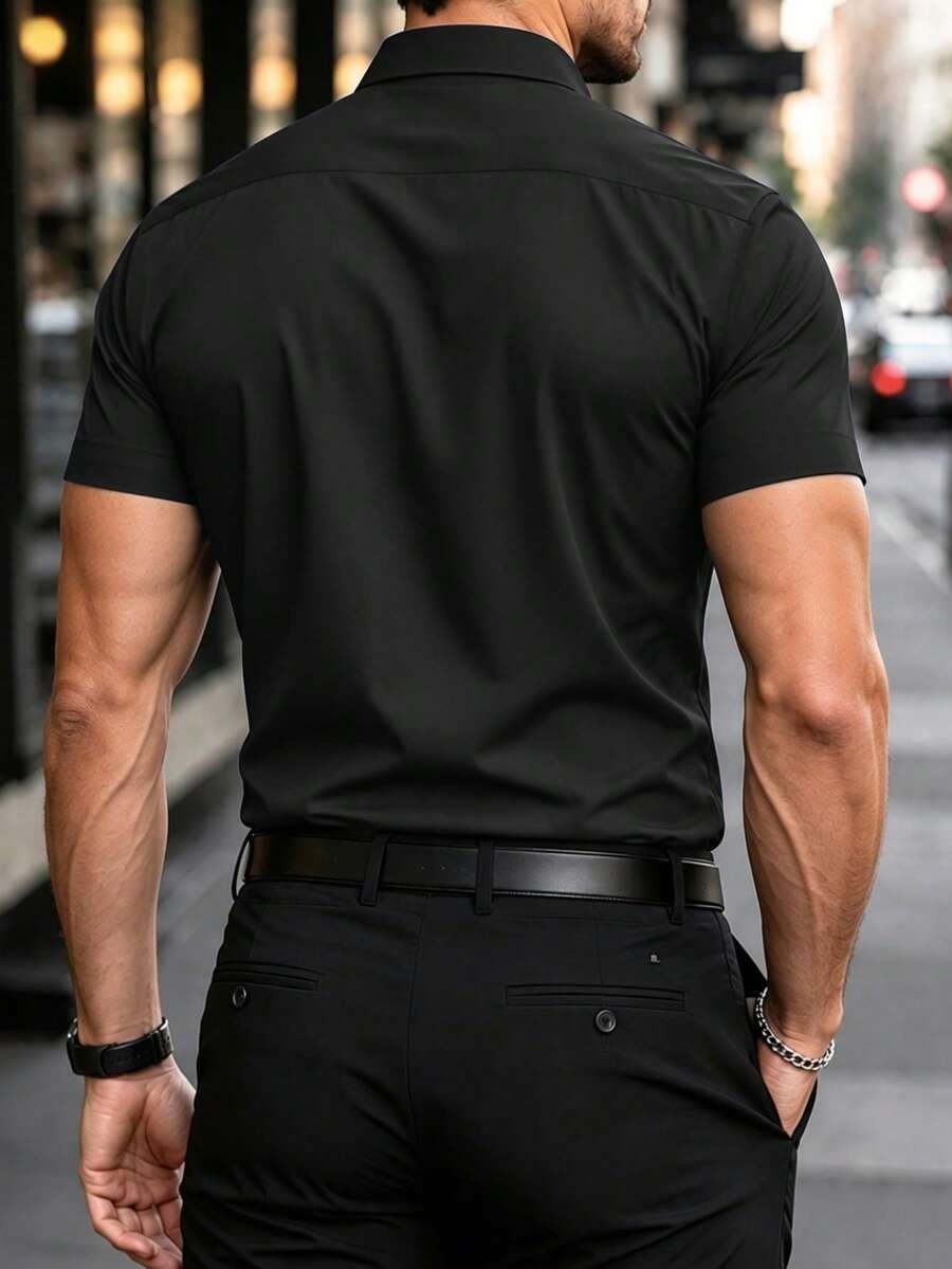Camisa casual formal de manga corta con botones - Imagen 3