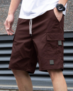 Pantalon corto cargo casual suelto con bolsillo y cordón en la cintura
