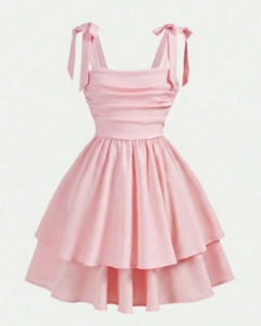 Vestido elegante para niña preadolescente en rosa bebé