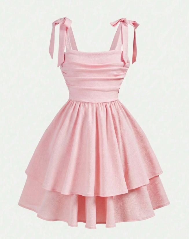 Vestido elegante para niña preadolescente en rosa bebé