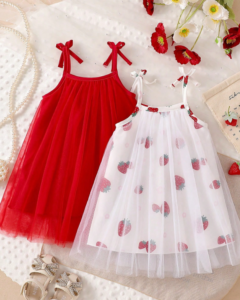 Vestido de verano con tirantes de lazo de malla