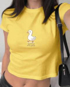 Camisa con botones con gráfico de ganso