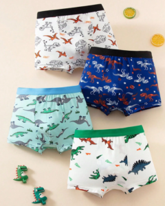 Calzoncillos tipo bóxer con estampado de dinosaurios para niños
