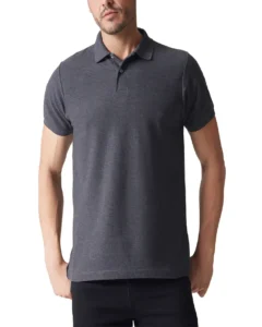 Playera polo gris oscuro manga corta hombre supreme