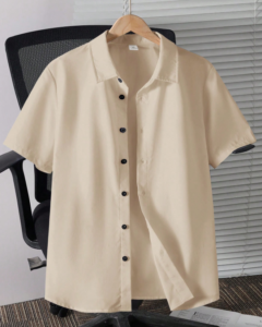 Camisa de manga corta de unicolor cómoda y casual para adolescentes