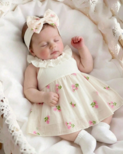 Vestido de malla de encaje para niñas recién nacidas
